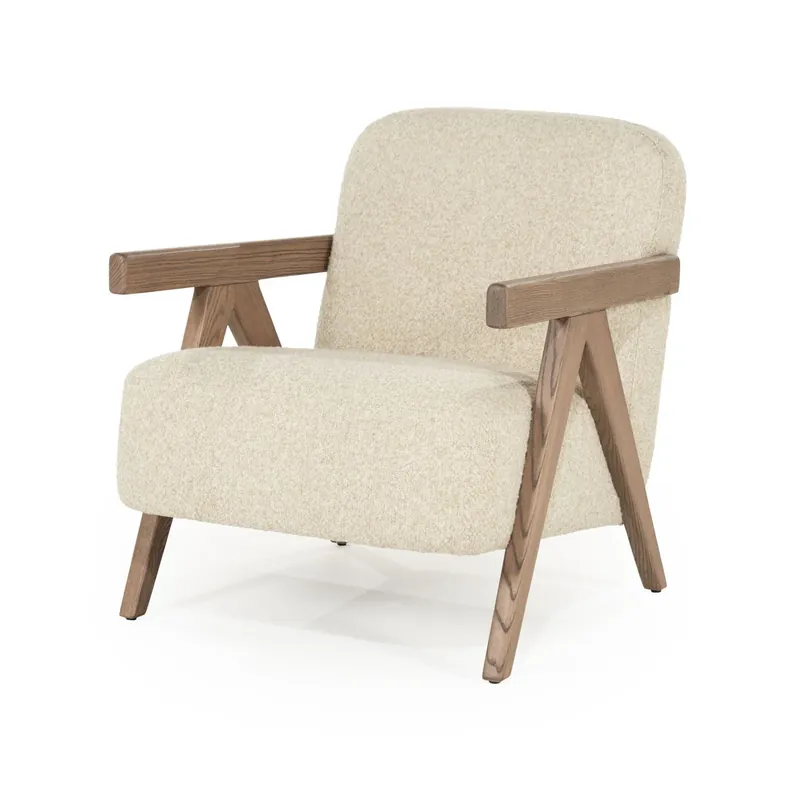 Gratis Retour Fauteuil Francis – stof & essenhout beige flou