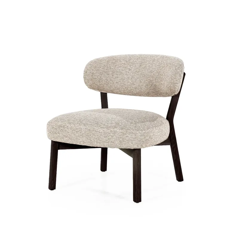Beste Prijs Fauteuil Mikky – stof & eikenhout bruin taupe moon