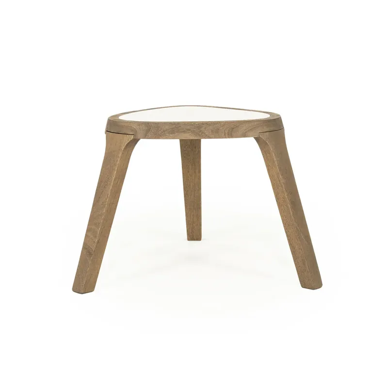 Aanbieding Bijzettafel Fred – mangohout & marmer bruin