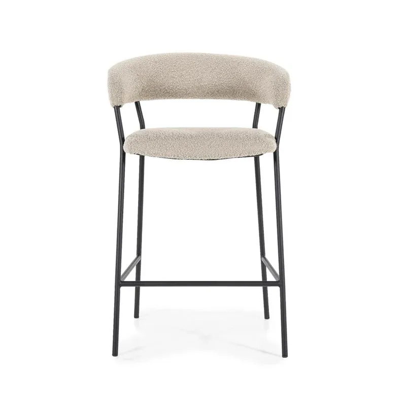 Barstoel Luka – polyester & metaal taupe copenhagen Flitsaanbieding