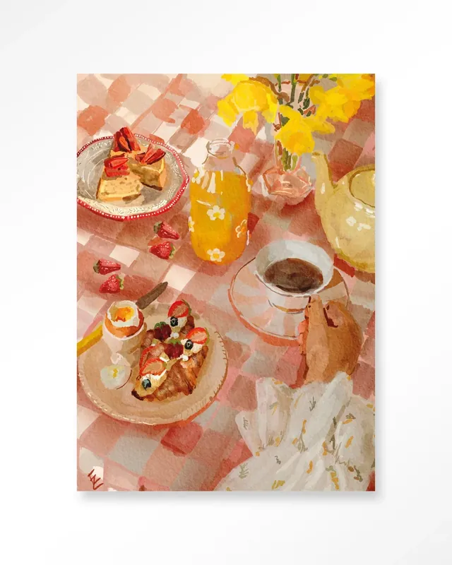 Alleen Vandaag Spring Breakfast - Moderne Wanddecoratie | Artprint, Glass Art & Wandkleed