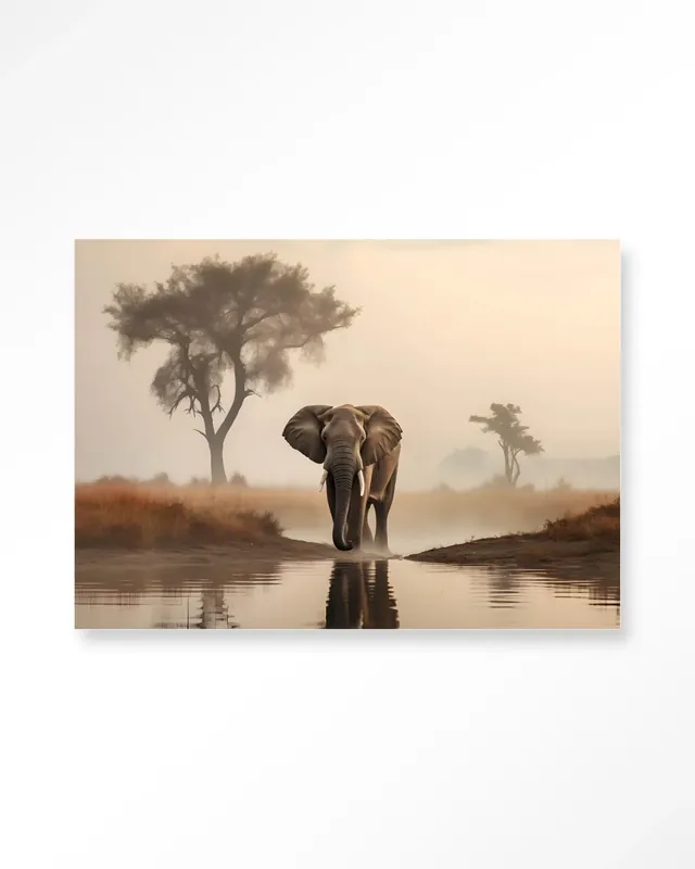Savannah Elephant - Moderne Wanddecoratie | Artprint, Glass Art & Wandkleed Nu Kopen