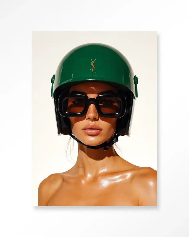Saint Laurent Helmet - Moderne Wanddecoratie | Artprint, Glass Art & Wandkleed Actieprijs