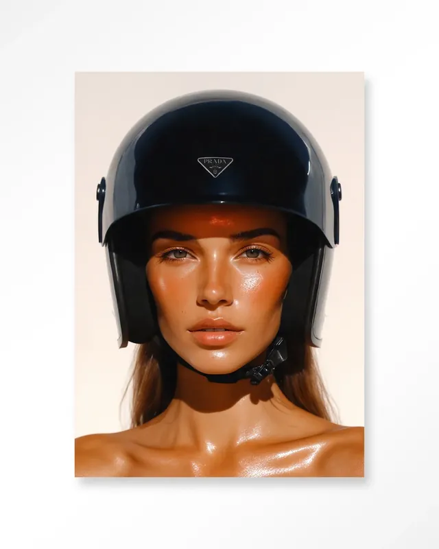 Betaalbaar Prada Helmet - Moderne Wanddecoratie | Artprint, Glass Art & Wandkleed