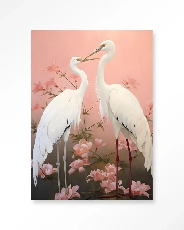 Pink Love Birds - Moderne Wanddecoratie | Artprint, Glass Art & Wandkleed Gereduceerde Prijs