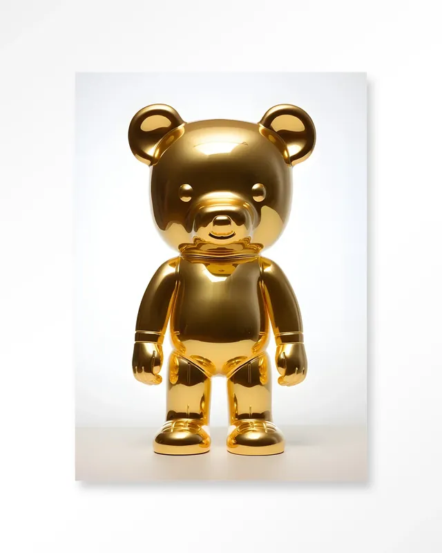 Veilige Betaling Golden Teddybear - Moderne Wanddecoratie | Artprint, Glass Art & Wandkleed