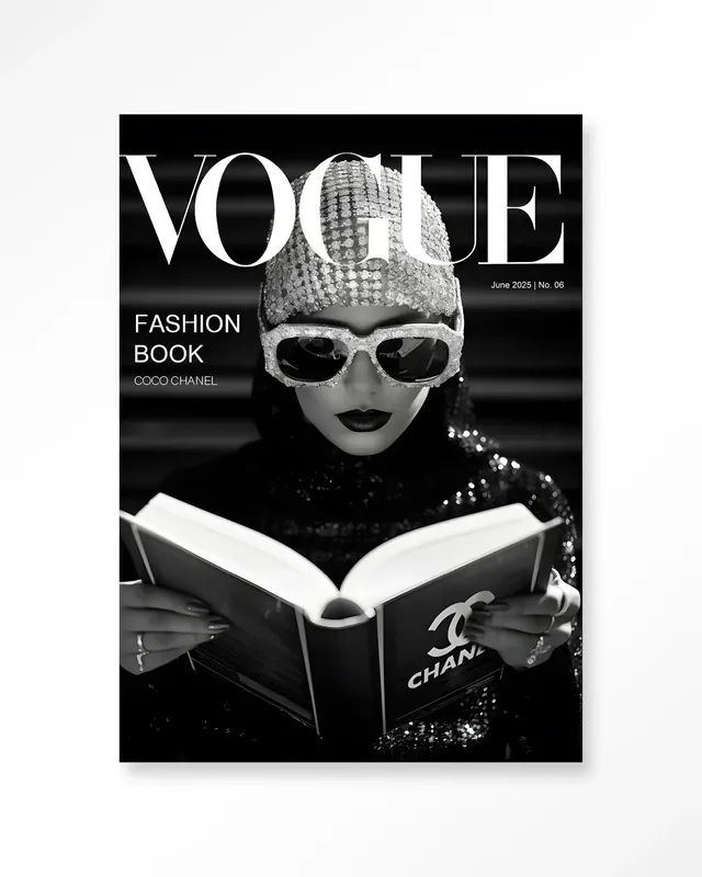 Fashion Book Black - Moderne Wanddecoratie | Artprint, Glass Art & Wandkleed Must-Have