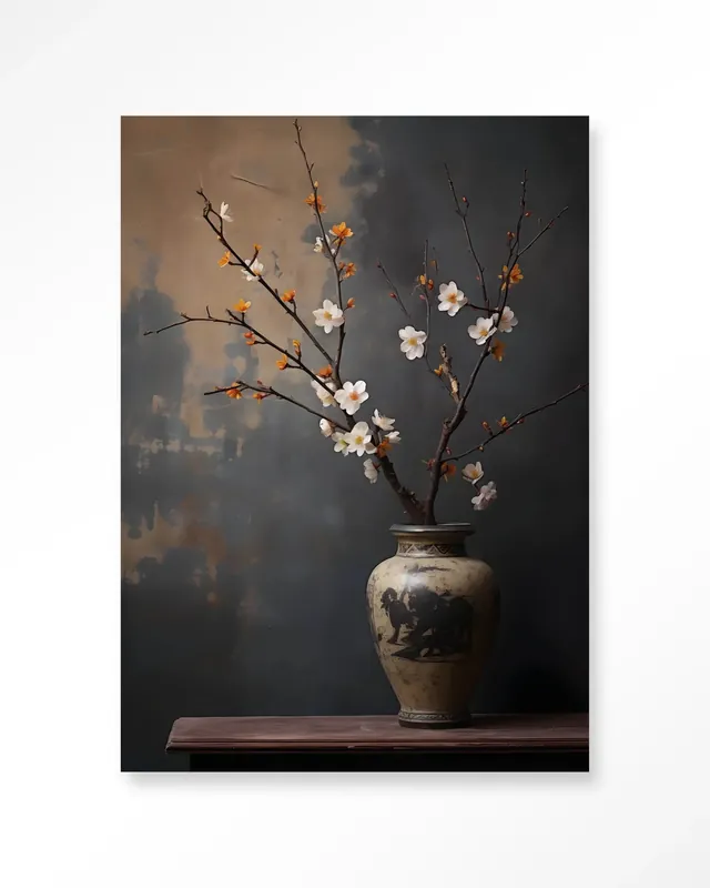 Beperkte Voorraad Dark Blossom Vase - Moderne Wanddecoratie | Artprint, Glass Art & Wandkleed