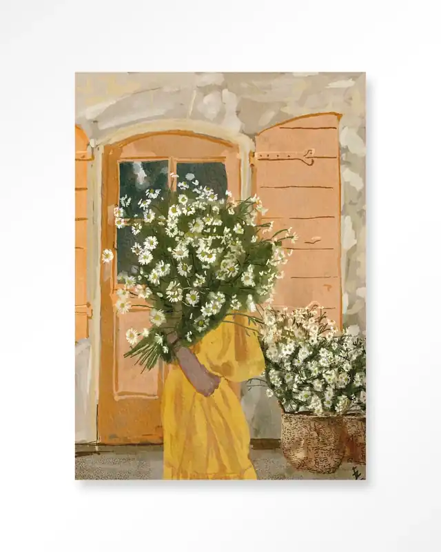 Daisy Lady - Moderne Wanddecoratie | Artprint, Glass Art & Wandkleed Hete Deal