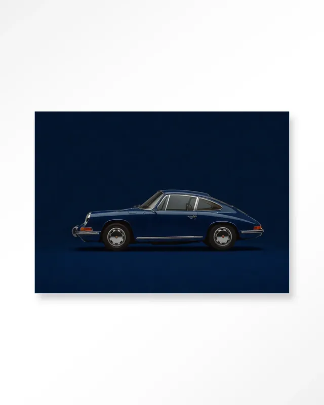 Blue Porsche - Moderne Wanddecoratie | Artprint, Glass Art & Wandkleed Gratis Retour