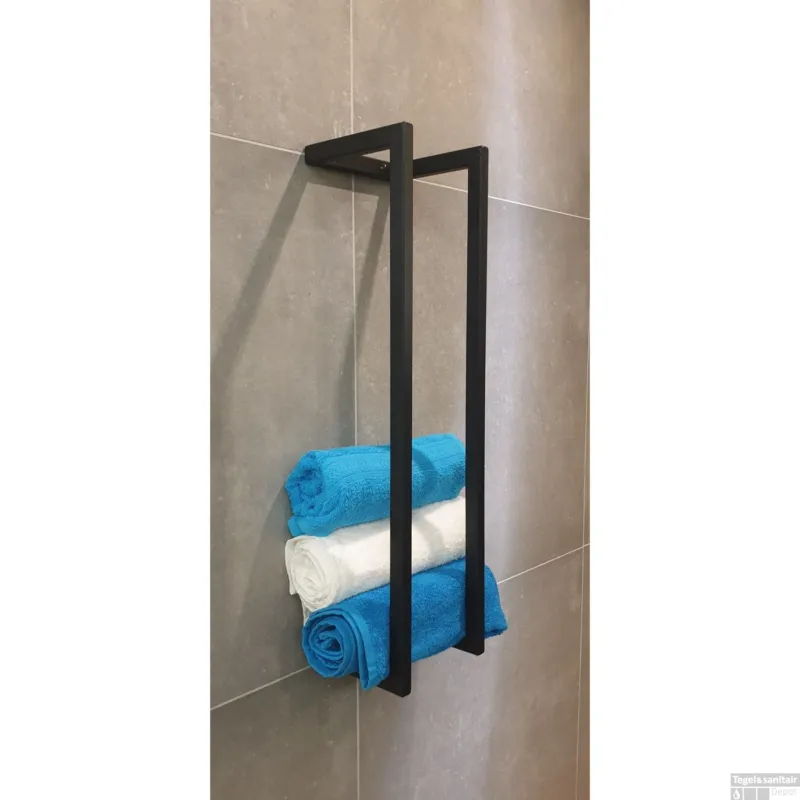 Favoriet Handdoekenrek Sanilux 60x15x15cm Staal Mat Zwart
