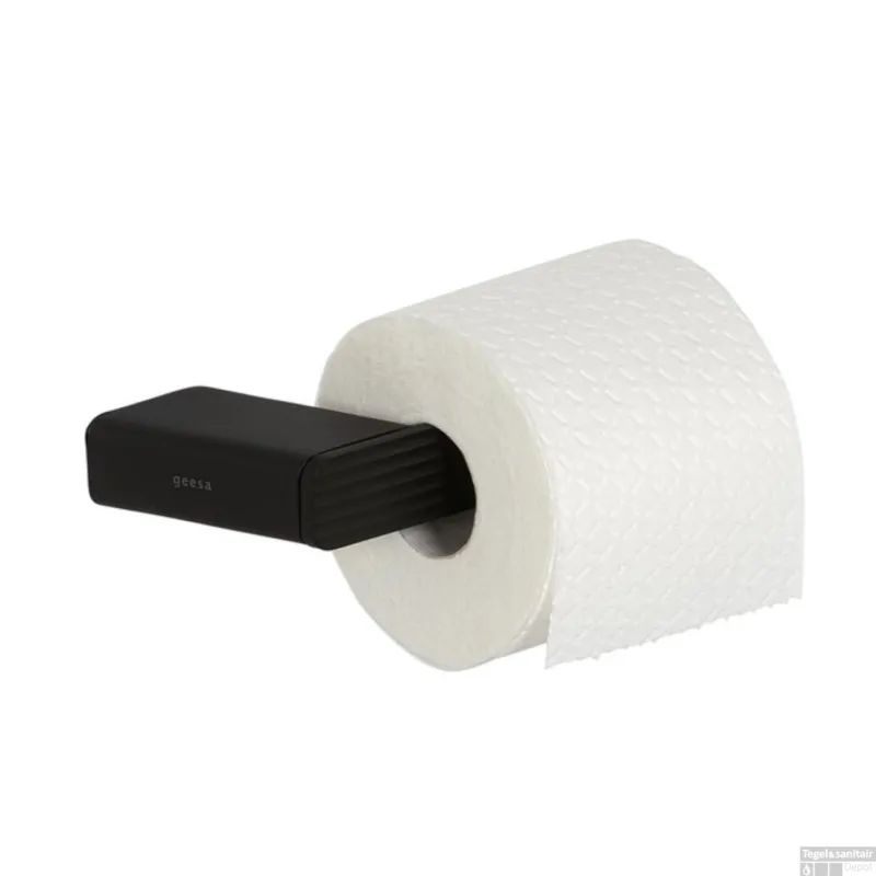 Toiletrolhouder Geesa Shift Zonder Klep met Horizontaal Strepenpatroon Zwart Laatste Kans