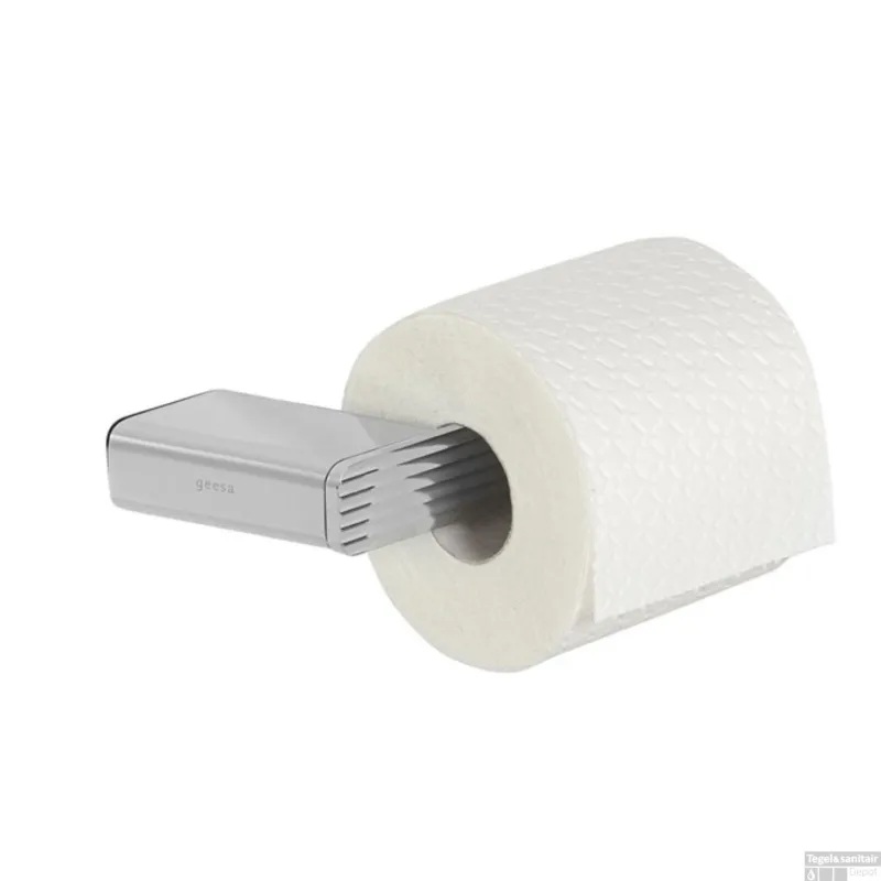Toiletrolhouder Zonder Klep met Horizontaal Strepenpatroon Chroom Gecertificeerd