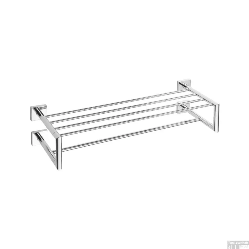 Populair Dubbele Handdoekhouder Sapho X-Square Hangend met Plankopslag 62 cm Chroom