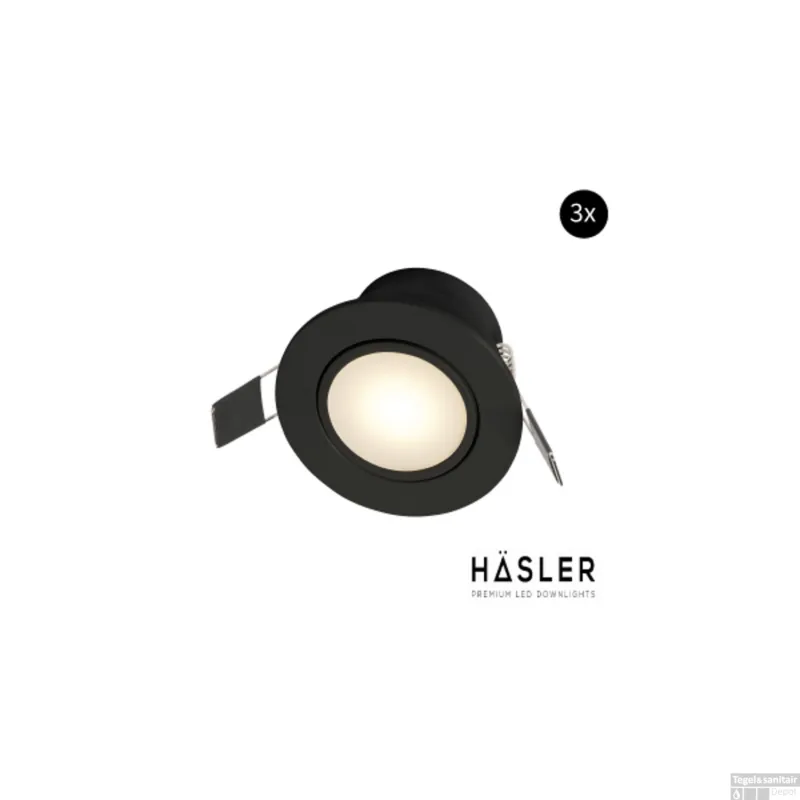 Express Levering Inbouwspot Häsler Zaragoza Incl. Fase Aansnijding Dimbaar 8.4 cm 4 Watt Helder Wit Mat Zwart Set 3x
