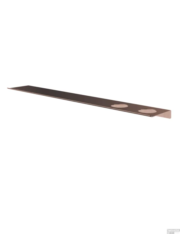 Hotbath &More Planchet 80 cm inclusief bevestigings rails met 2 uitsparingen voor een zeepdispenser of beker Geborsteld koper PVD Nieuw