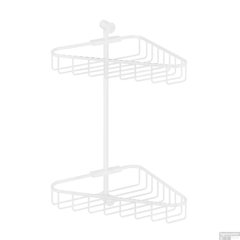 Hoekdraadkorf Hotbath Cobber Dubbel Wandmodel Mat Wit Flitsaanbieding