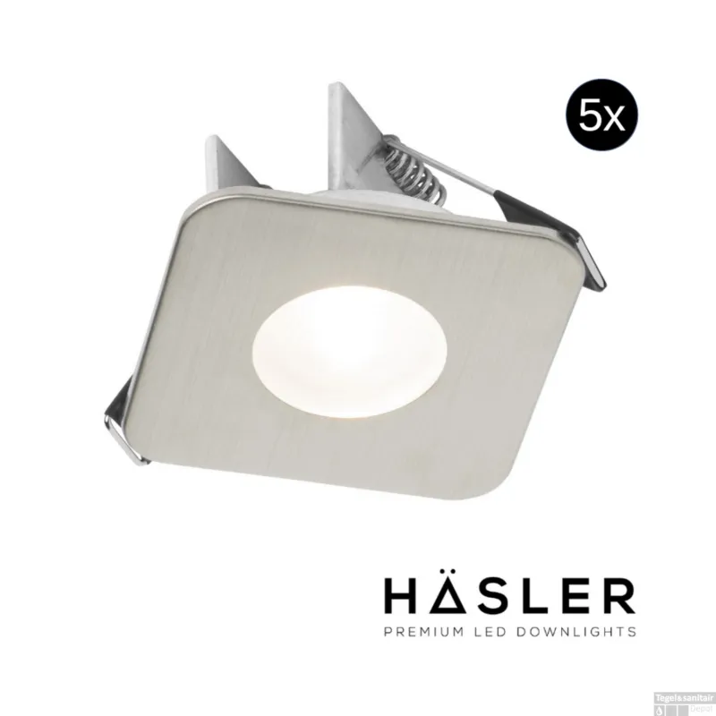 Actieprijs Inbouwspot Häsler Mallorca Incl. Fase Aansnijding Dimbaar 6,8 cm 4 Watt Warm Wit RVS Set 5x