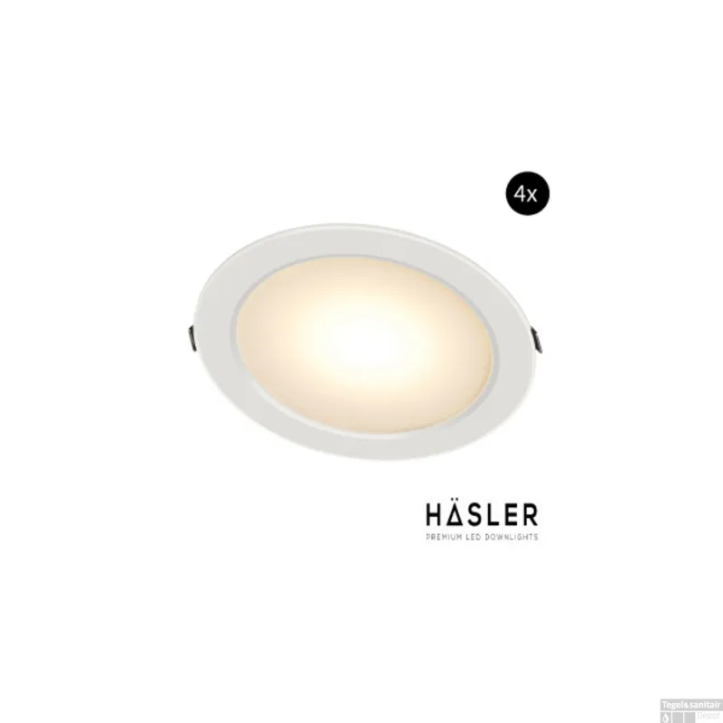 Favoriet Inbouwspot Häsler Toledo Incl. Fase Aansnijding Dimbaar 13.7 cm 8 Watt Warm Wit Set 4x