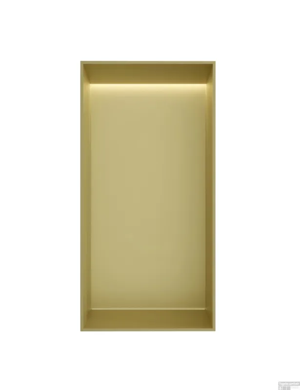 Beperkt Aanbod Hotbath &MORE Inbouwnis 30x15x10cm frameless + LED Geborsteld Messing PVD