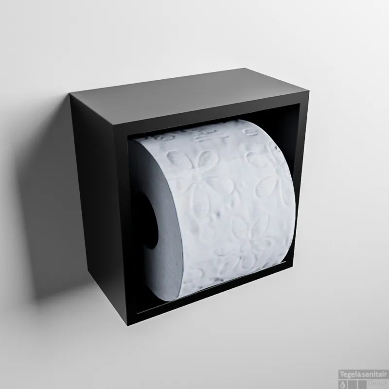 MONDIAZ Easy Toiletrolhouder CUBE 160 solid surface 16x8,6cm kleur Urban. Geschikt voor op en inbouw. Betrouwbaar