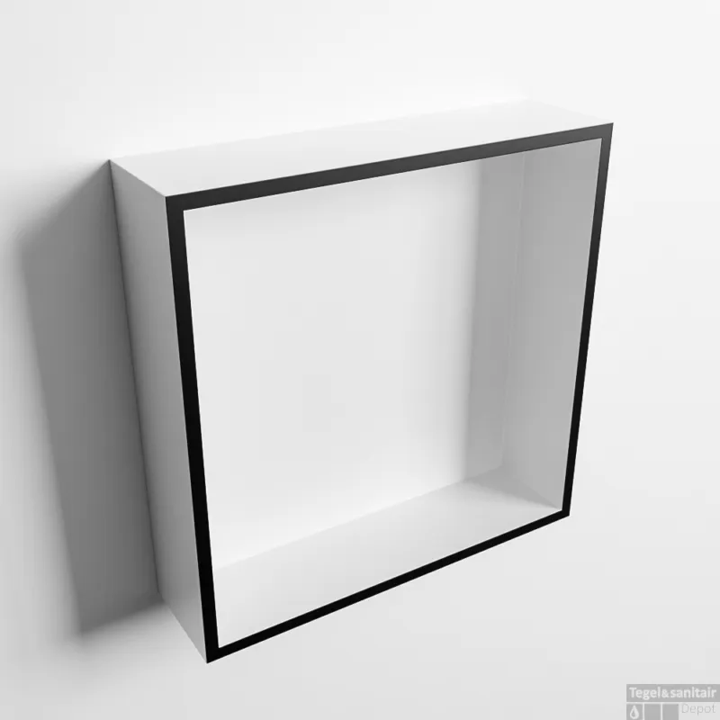 Actieprijs MONDIAZ EASY Nis 29,5x29,5cm in solid surface kleur Urban Talc. 1 vak geschikt voor in- of opbouw