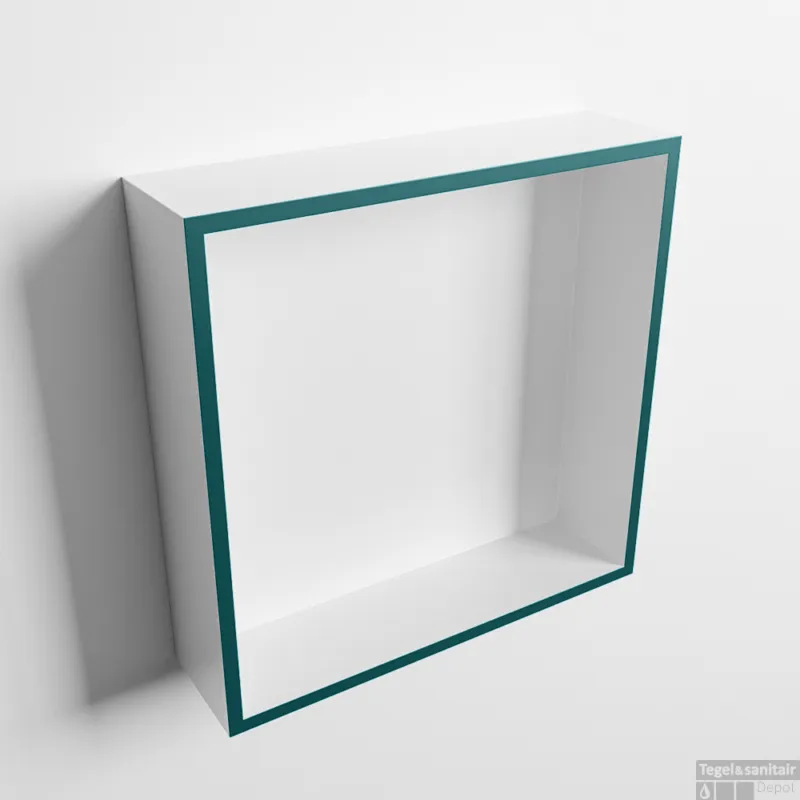 MONDIAZ EASY Nis 29,5x29,5cm in solid surface kleur Smag Talc. 1 vak geschikt voor in- of opbouw Gecertificeerd