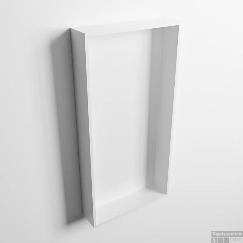 Voordeelprijs MONDIAZ EASY Nis 59,5x29,5cm in solid surface kleur Talc Talc. 1 vak geschikt voor in- of opbouw