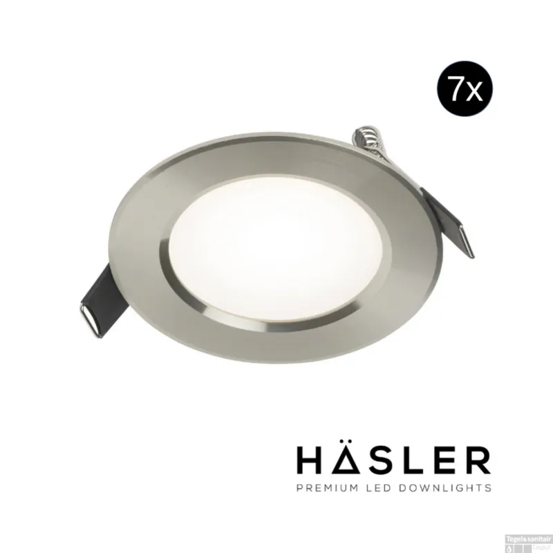 Actieprijs Inbouwspot Häsler Comarruga Incl. Fase Aansnijding Dimbaar 9.2 cm 4 Watt Helder Wit RVS Set 7x