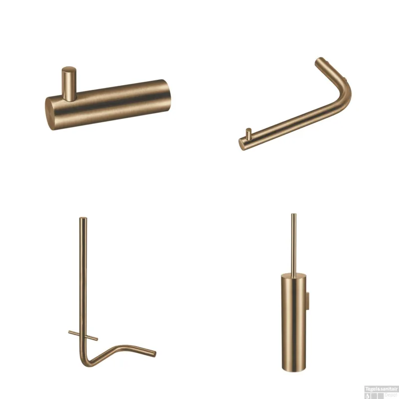 Accessoireset Qisani Flow Toiletruimte Geborsteld Goud Beperkte Voorraad