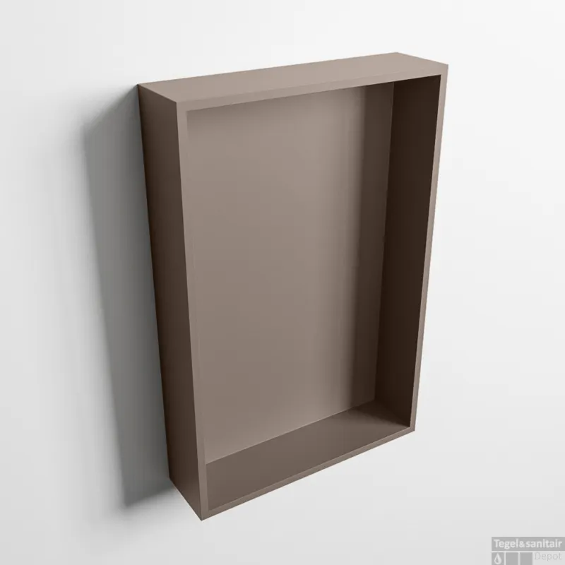 Goedkoop MONDIAZ EASY Nis 44,5x29,5cm in solid surface kleur Smoke Smoke. 1 vak geschikt voor in- of opbouw