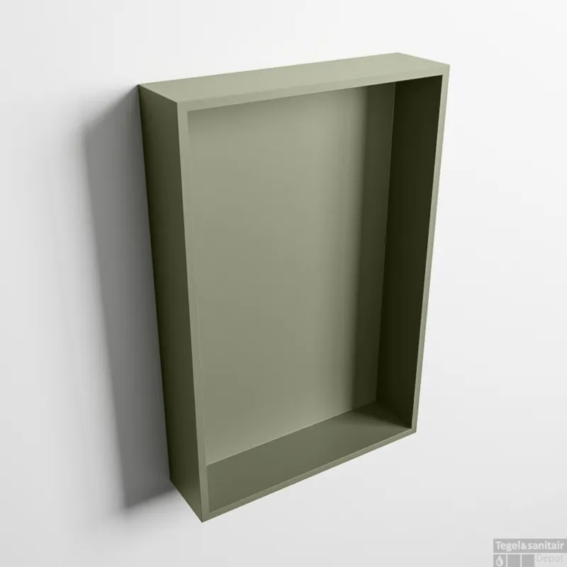 MONDIAZ EASY Nis 44,5x29,5cm in solid surface kleur Army Army. 1 vak geschikt voor in- of opbouw Korting