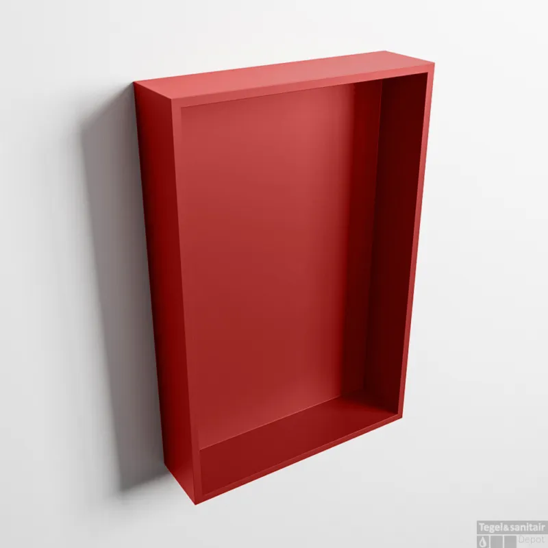 MONDIAZ EASY Nis 44,5x29,5cm in solid surface kleur Fire Fire. 1 vak geschikt voor in- of opbouw Exclusieve Aanbieding