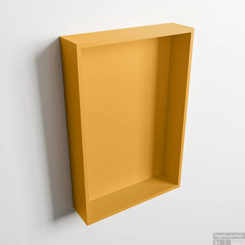 MONDIAZ EASY Nis 44,5x29,5cm in solid surface kleur Ocher Ocher. 1 vak geschikt voor in- of opbouw Bestseller