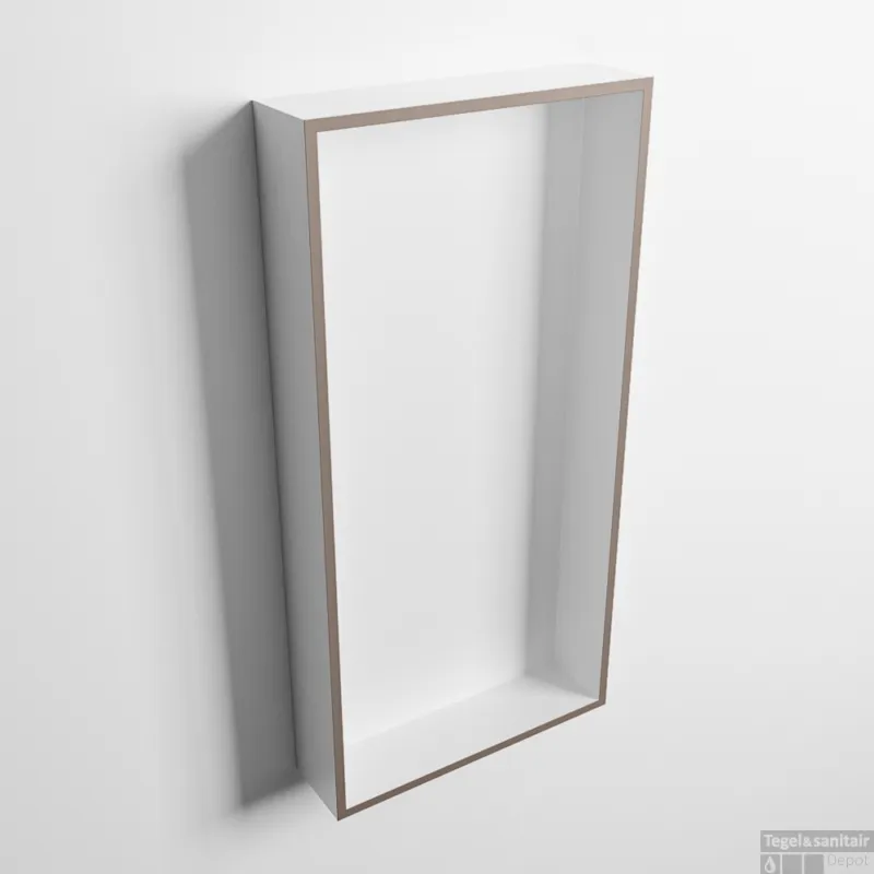MONDIAZ EASY Nis 59,5x29,5cm in solid surface kleur Smoke Talc. 1 vak geschikt voor in- of opbouw Gecertificeerd