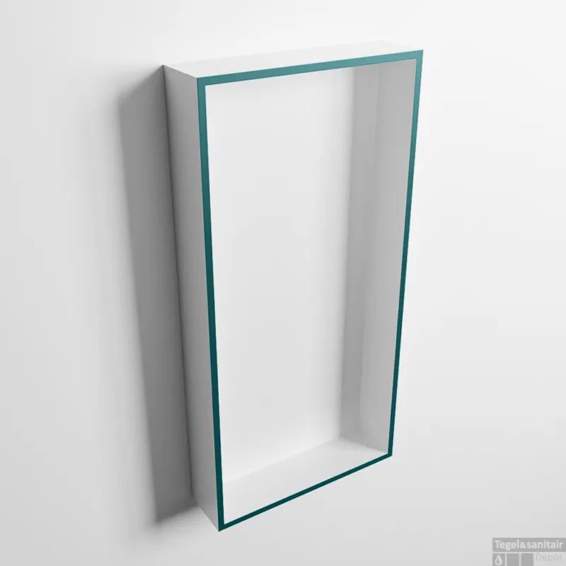 Meest Verkocht MONDIAZ EASY Nis 59,5x29,5cm in solid surface kleur Smag Talc. 1 vak geschikt voor in- of opbouw