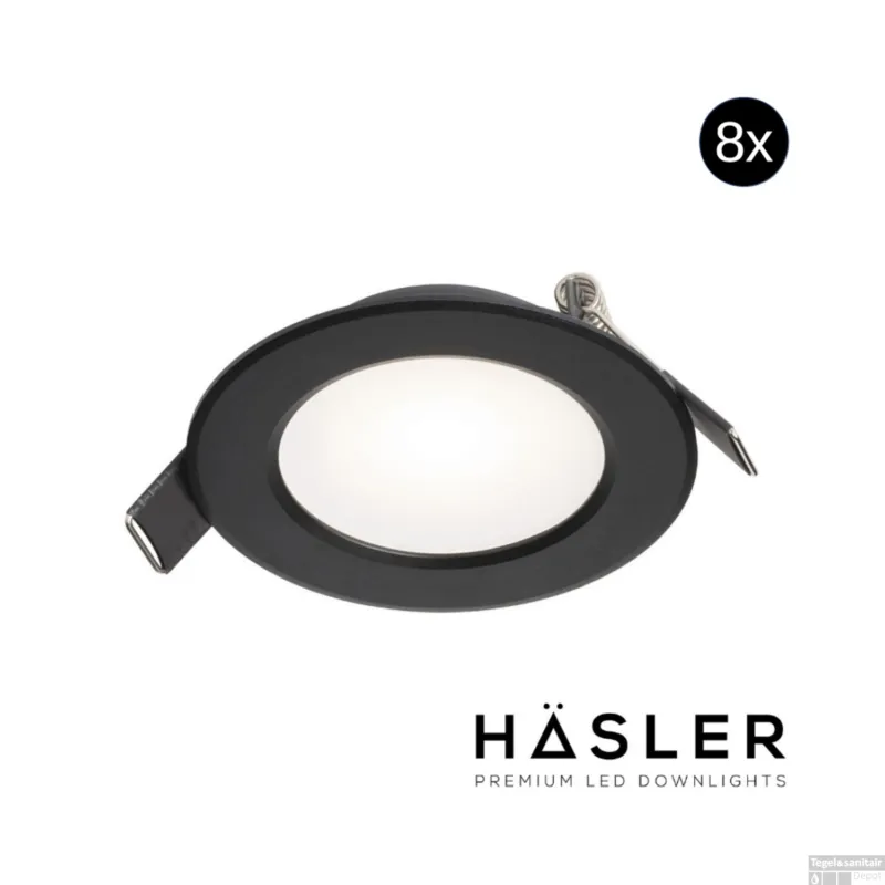 Favoriet Inbouwspot Häsler Murcia Incl. Fase Aansnijding Dimbaar 9.2 cm 4 Watt Helder Wit Zwart Set 8x