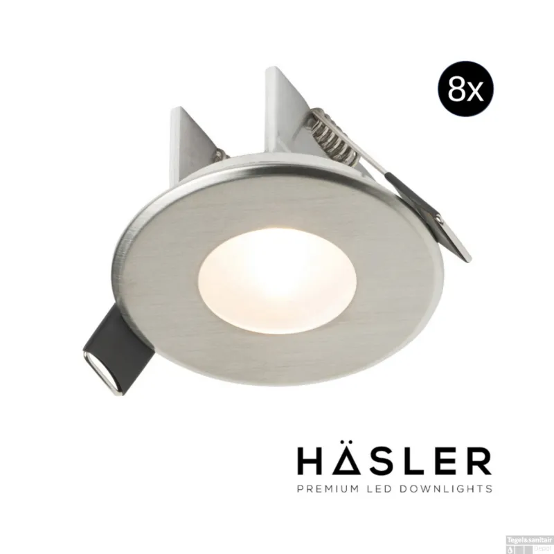 Favoriet Inbouwspot Häsler Ferrara Incl. Fase Aansnijding Dimbaar 6,8 cm 4 Watt Warm Wit RVS Set 8x