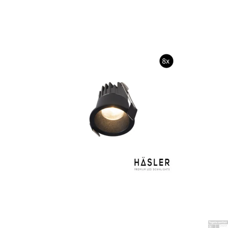 Direct Beschikbaar Inbouwspot Häsler Canco Incl. Fase Aansnijding Dimbaar 5 cm 3.6 Watt Warm Wit Set 8x