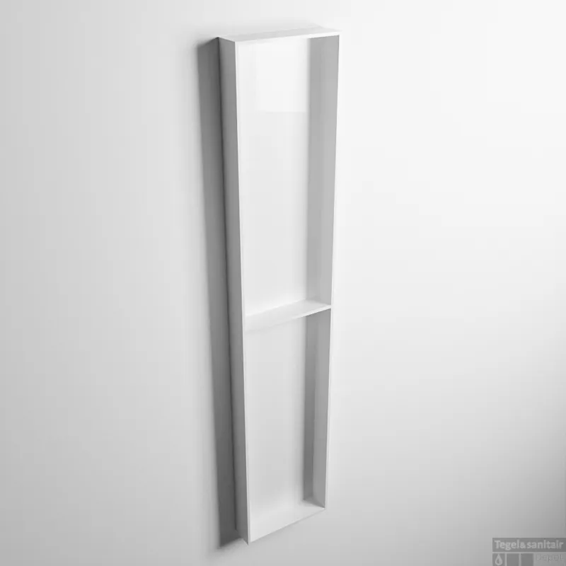 MONDIAZ EASY Nis 89,5x29,5cm in solid surface kleur Talc Talc. 2 vakken geschikt voor in- of opbouw Koopje