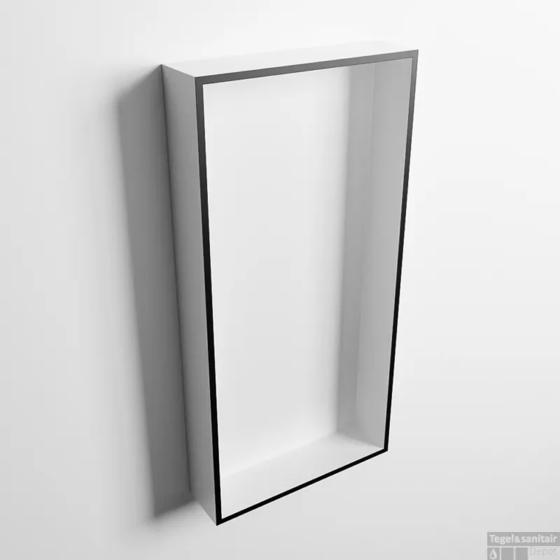 Betaalbaar MONDIAZ EASY Nis 59,5x29,5cm in solid surface kleur Urban Talc. 1 vak geschikt voor in- of opbouw