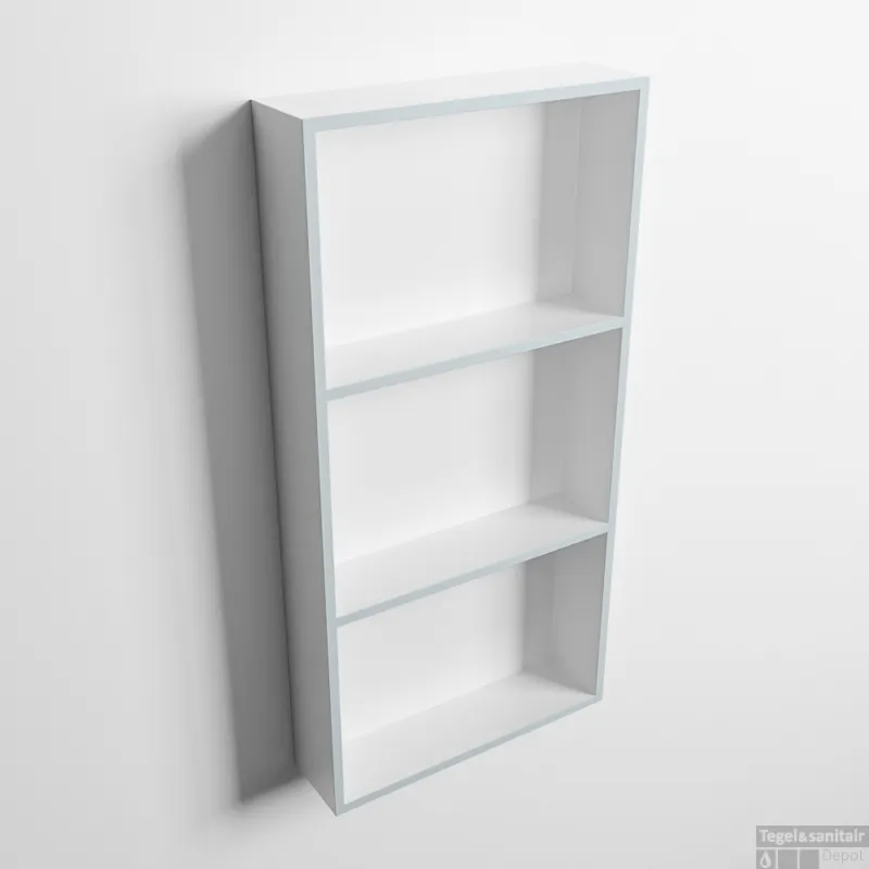 MONDIAZ EASY Nis 59,5x29,5cm in solid surface kleur Clay Talc. 3 vakken geschikt voor in- of opbouw Koop Online