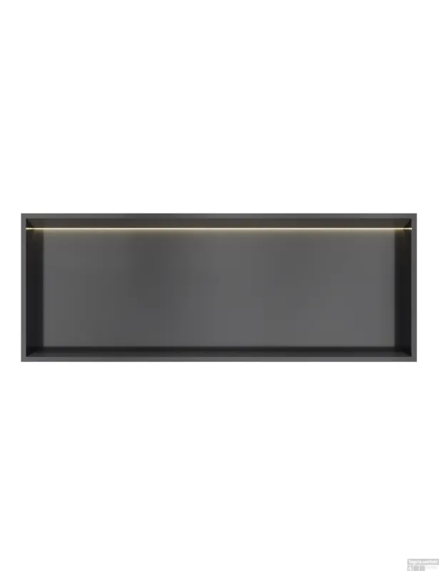 Hotbath &MORE Inbouwnis 30x80x10cm met LED IP44 Geborsteld Zwart PVD Exclusieve Aanbieding