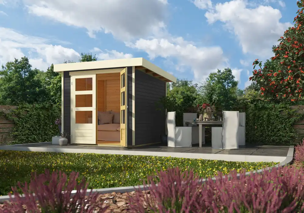 Beperkt Aanbod Tuinhuis Askola 2 Karibu Terragrijs 242x238x211cm Wanddikte 19mm