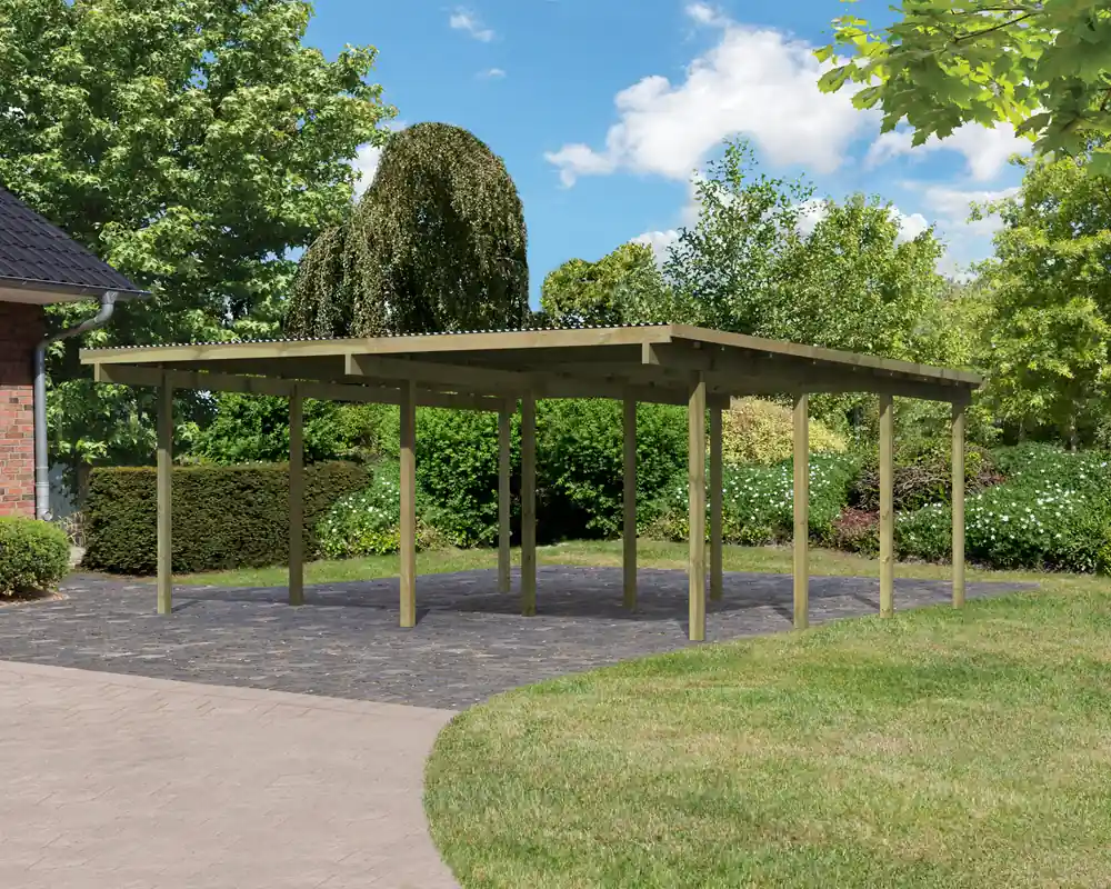 Actieprijs Carport Dubbel 2 Karibu 563x676x229cm
