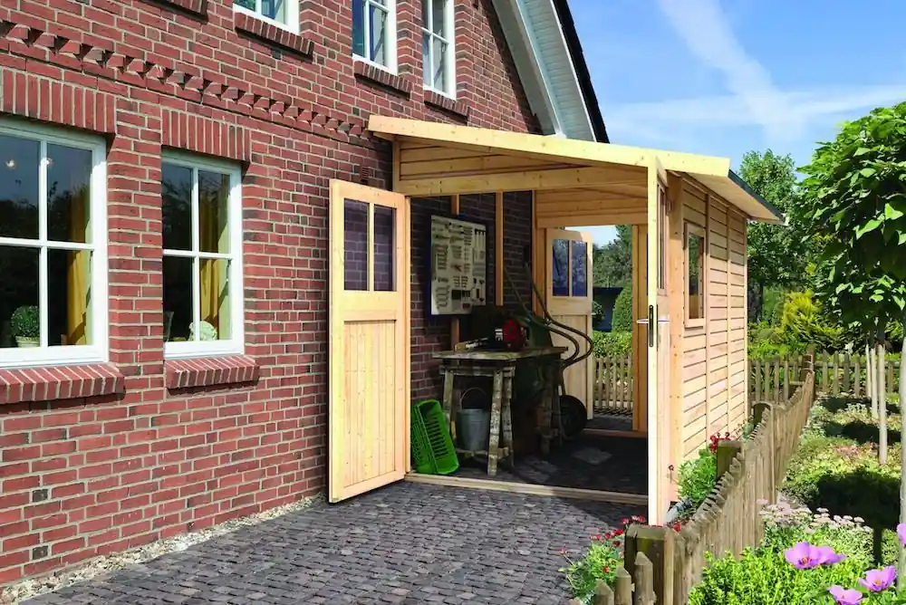 Dagaanbieding Wandaanbouw Wandlitz 4 Karibu 200x408x230cm Wanddikte 19mm
