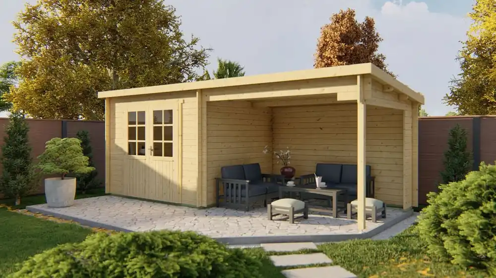 Aanbieding Blokhut Freddy 598x250x217cm