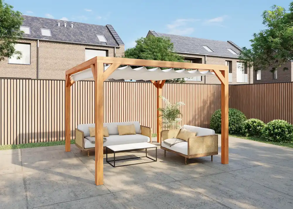 Weekendaanbieding Pergola voor Harmonicadoek Red Class Wood