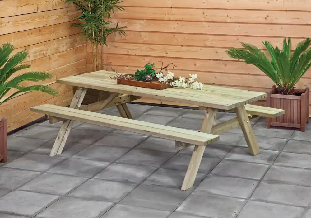 Veilige Betaling Picknicktafel Geimpregneerd hout 220x155cm voor 4-6 personen