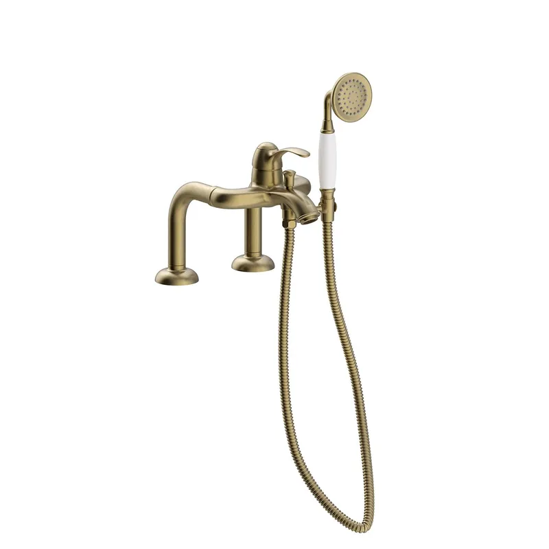Badrandkraan Tres Clasic Mengkraan Opbouw Incl. Handdouche Verouderd Messing Mat Bestel Nu